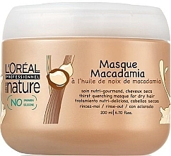 Fragrances, Perfumes, Cosmetics Dry Hair Mask - L'Oreal Professionnel Nature Riche Macadamia Thirst Quenching Masque