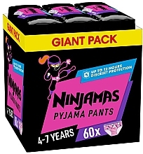 Ninjamas Pyjama Girl Diaper Pants, 4-7 years (17-30 kg), 60 pcs - Pampers — photo N1