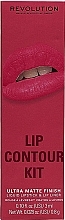 Makeup Revolution Lip Contour Kit Fierce Wine (lipstick/3ml + l/pencil/0.8g) - Lip Makeup Set — photo N1
