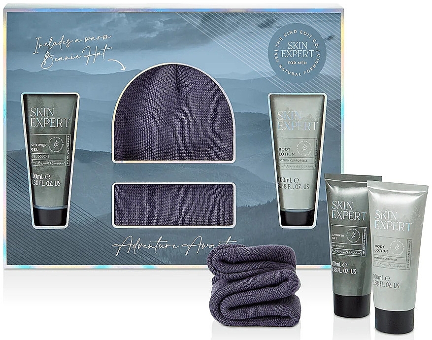 Set - The Kind Edit Co Skin Expert Beanie Gift Set (sh/gel/100ml + b/lot/100ml + beanie hat) — photo N1