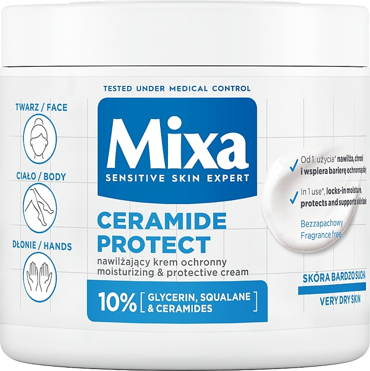 Moisturizing Body Cream - Mixa Ceramide Protect Moisturizing & Protective Cream — photo N1