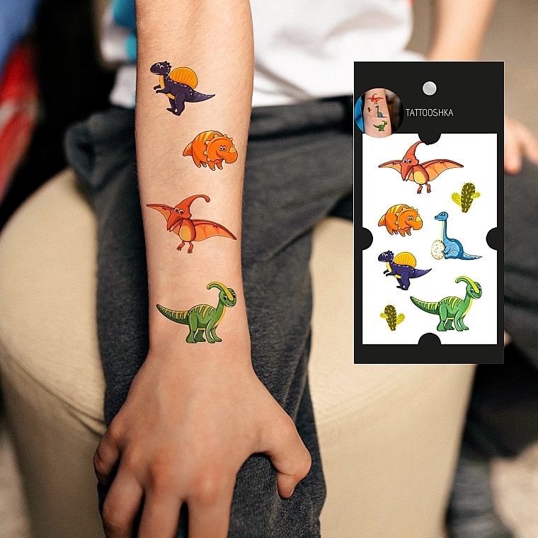 Kids Temporary Tattoo Set "Dinosaurs" - Tattooshka — photo N7