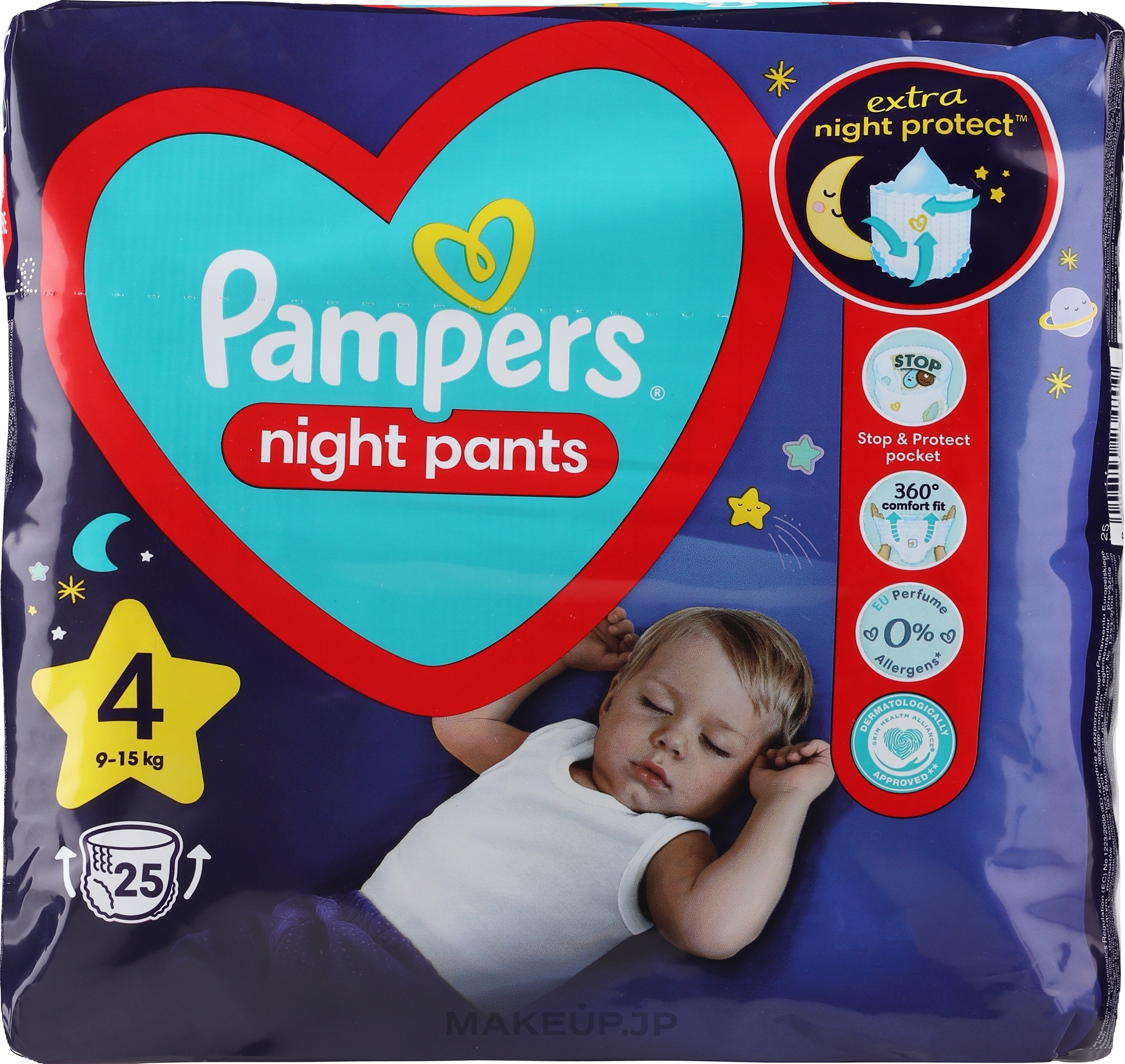 Night Diaper Pants, size 4, 9-15 kg, 25 pcs - Pampers — photo 25 szt.