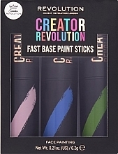 Fragrances, Perfumes, Cosmetics Makeup Stick Set - Makeup Revolution Creator Fast Base Paint Stick Set Pink, Blue & Green