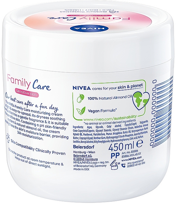 Moisturizing Family Cream - Nivea Family Care Hydrating Creme — photo N5