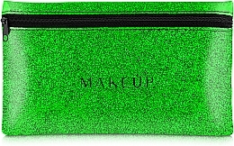 Fragrances, Perfumes, Cosmetics Silicone Makeup Bag, green "Glitter Pouch", 22x13cm - MAKEUP