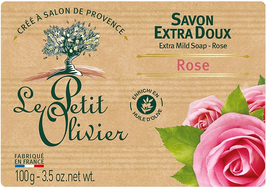 Extra Mild Soap with Rose Extract - Le Petit Olivier Extra Mild Soap Rose — photo N1