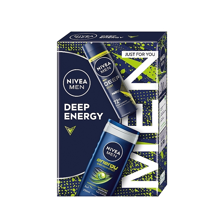 セット - NIVEA MEN Deep Energy (sh/gel/250ml + deo/150ml) — photo N1