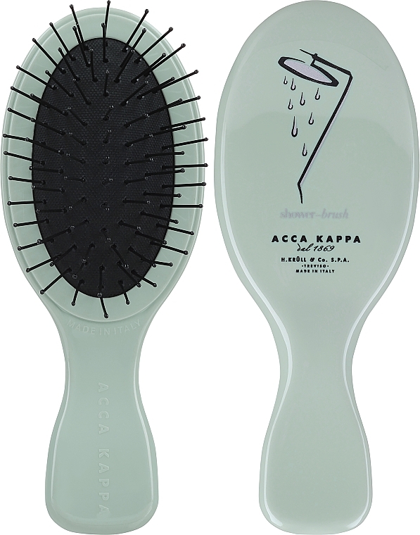 Hair Brush, olive - Acca Kappa Brush For hair Oval Mini Shower — photo N1