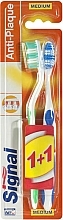 Fragrances, Perfumes, Cosmetics Toothbrushes, medium stiffness - Signal Anti-Plaque Duo