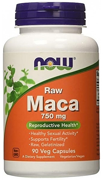 Dietary Supplement "Raw Maca", 750mg - Now Foods Raw Maca Veg Capsules — photo N4