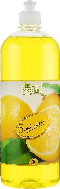 Liquid Soap "White Lemon", push-pull - EkoLan — photo N6