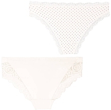 Women Panties 'Limited Edition', beige/polka dot, 2 pcs. - Moraj — photo N2