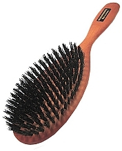 Oval Hair Brush, pear wood, nylon bristles, 20 cm - Golddachs Dittmar — photo N1