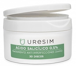 Fragrances, Perfumes, Cosmetics 100% biodegradable pads for oily and acne-prone skin - Uresim Salicylic Acid 0.5% Pads