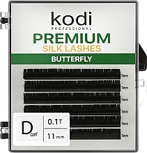 Butterfly Green D 0.10 False Eyelashes (6 rows: 11 mm) - Kodi Professional — photo N1
