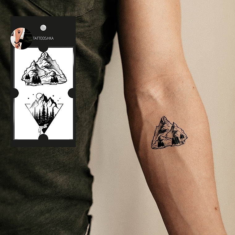 Temporary Tattoo "I want to go to the mountains" - Tattooshka — photo N4