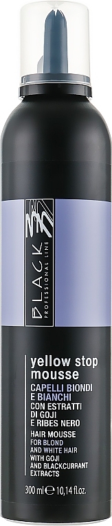 Anti-Yellow Foam for Blonde & White Hair - Black Professional Line Yellow Stop Mousse — photo N1