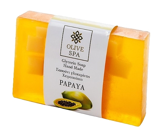 Papaya Glycerin Soap - Olive Spa Hand Made Glycerin Soap — photo N1