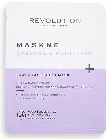 Face Mask - Revolution Skincare Maskcare Maskne Calming & Purifying Lower Face Sheet Mask — photo N1