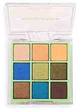 Eyeshadow Palette - Makeup Revolution Neon Heat Eyeshadow Palette Safari Green — photo N2