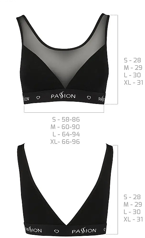 Sport Top with Transparent Insert PS002, black - Passion — photo N6