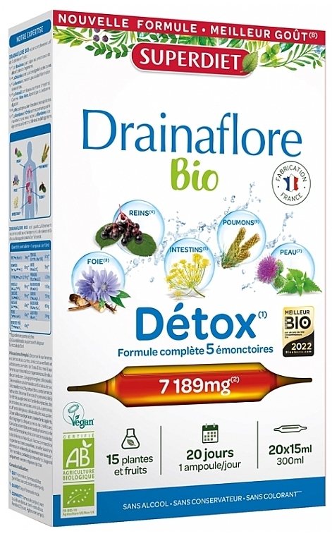 Dietary Supplement - Superdiet Organic Drainaflore Detox — photo N1