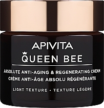 Anti-Aging Regenerating Face Cream - Apivita Queen Bee Absolute Anti Aging & Regenerating Light Texture Cream — photo N1