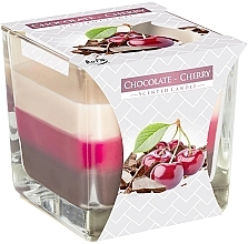 Aromatic Three-Layer Candle 'Chocolate-Cherry' - Bispol Scented Candle Chocolate & Cherry — photo N2