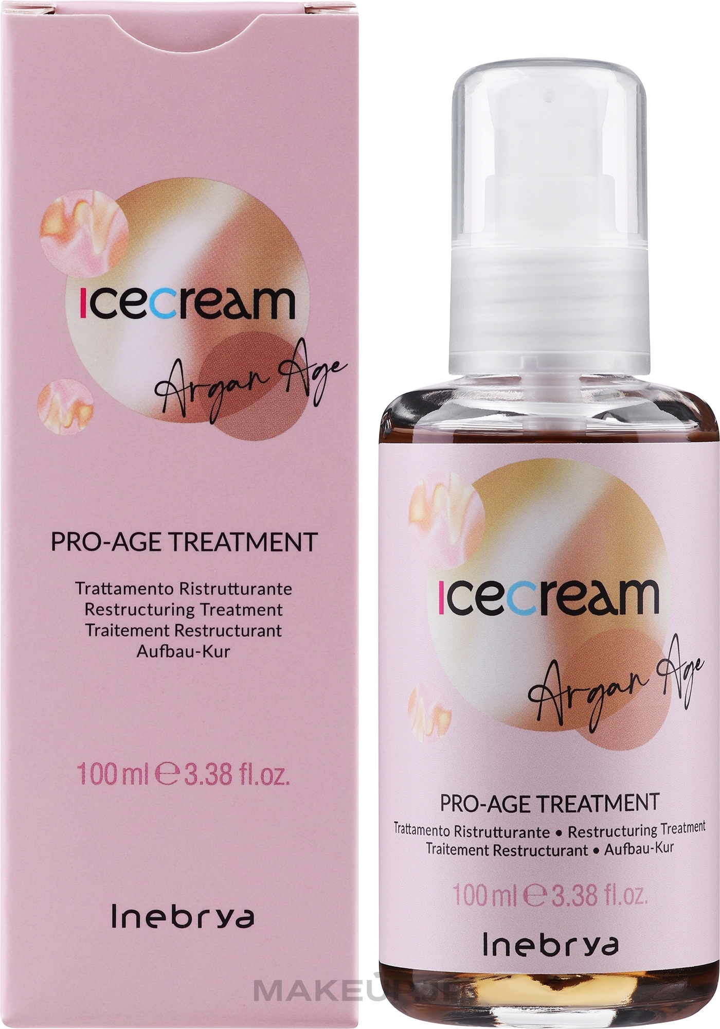 Anti Split Ends Argan Oil - Inebrya Ice Cream Pro Age Treatment Argan Oil — photo 100 ml