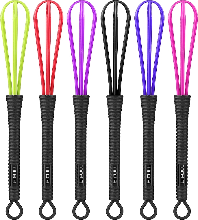 Hair Color Mixing Whisk, multi-colored, 6 pcs - Bifull — photo N1