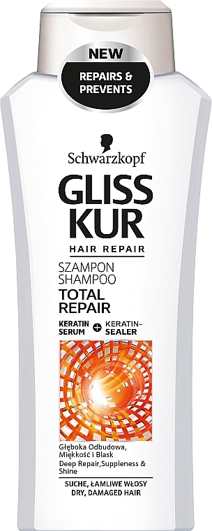 Shampoo for Dry Damaged Hair - Gliss Kur Total Repair — photo N1