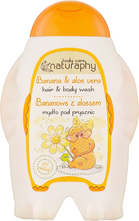 Kids Shower Gel-Shampoo "Banana & Aloe Vera" - Naturaphy Hair & Body Wash — photo N1