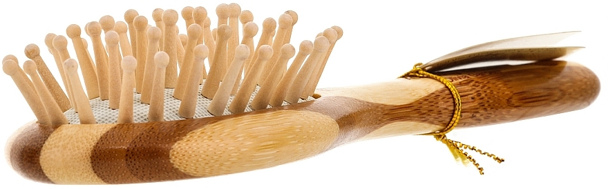Bamboo Oval Massage Hair Brush - Olivia Garden Healthy Hair Small Oval Ionic Massage Brush — photo N3