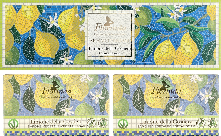 Soap Set 'Coastal Lemon' - Florinda Mosaici Italiani Vegetal Soap (soap/2x200g) — photo N2