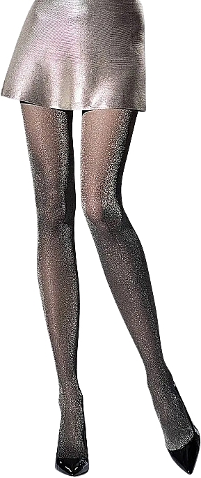 Tights 30 Den, nero/silver - Knittex Party — photo N1