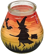 Fragrances, Perfumes, Cosmetics Decorative Candle in Jar "Patiolight Bat and Witch", 94/91 mm - Bolsius Candle