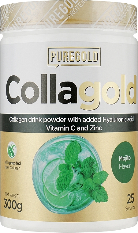 Mojito Flavored Collagen + Hyaluronic Acid, Vitamin C and Zinc - PureGold CollaGold Mojito — photo N1