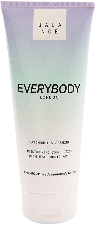 Hyaluronic Acid Moisturising Body Lotion - Everybody London Balance Moisturising Body Lotion With Hyaluronic Acid Patchouli & Jasmin — photo N1