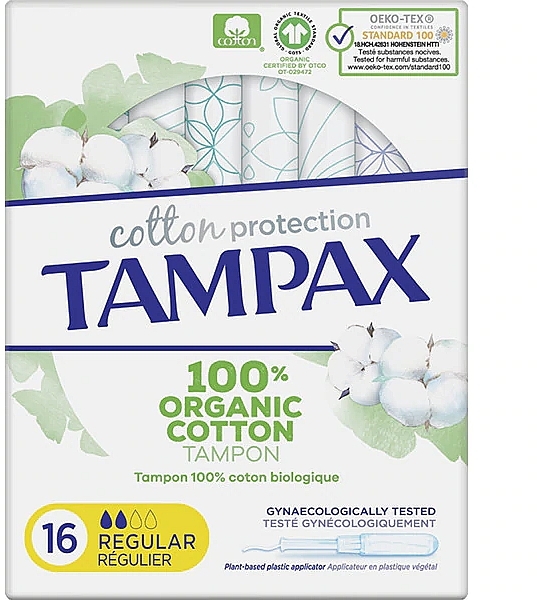 Tampons with Applicator, 16 pcs - Tampax Cotton Protection Regular — photo N1