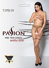 Erotic Tights with Cutout 'Tiopen' 014, 20 Den, beige - Passion — photo N2