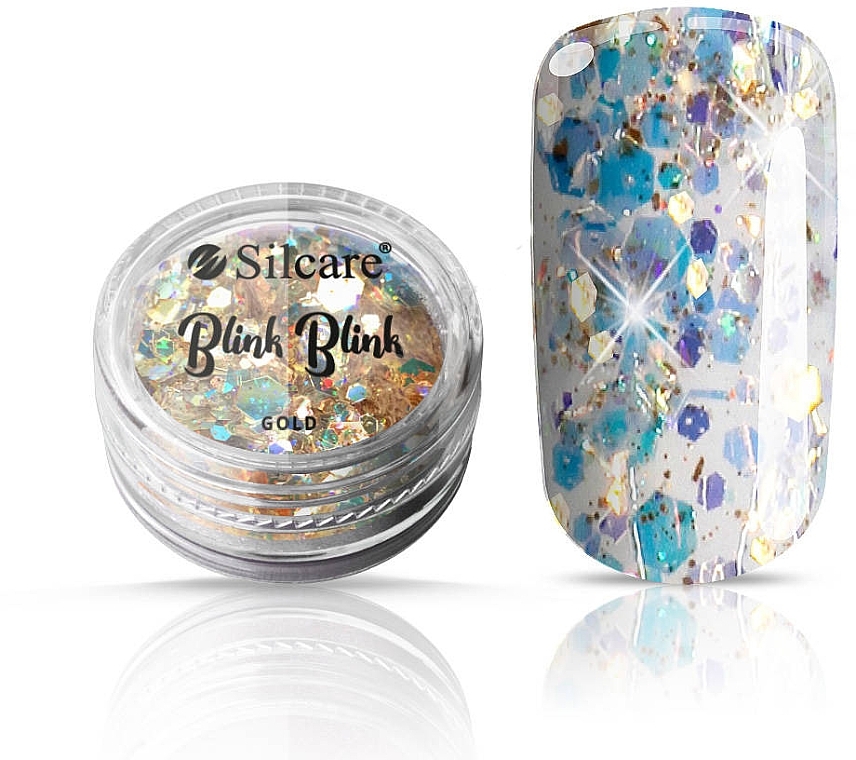 Nail Sequins - Silcare Blink Blink Gold Nail Art — photo N1