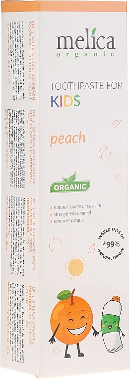 Kids Peach Toothpaste - Melica Organic Toothpaste For Kids Peach — photo N1