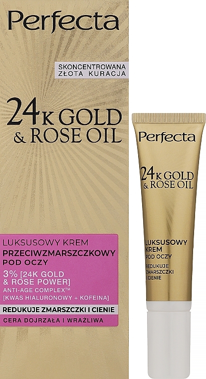 Anti-Wrinkle Eye Cream - Perfecta 24k Gold & Rose Oil Anti-Wrinkle Eye Cream — photo N2