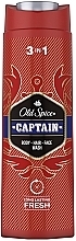 Shower Gel & Shampoo 3 in 1 - Old Spice Captain Body Hair Face Wash 3 in 1 — photo N1