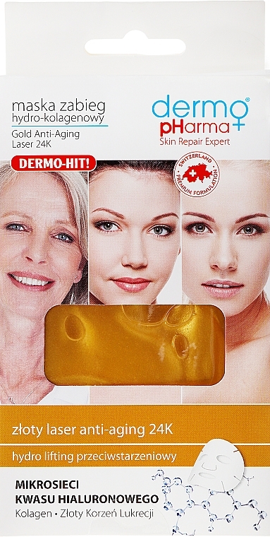 Hydrocollagenic Face Mask - Dermo Pharma Gold Anti-Aging Laser 24K — photo N1