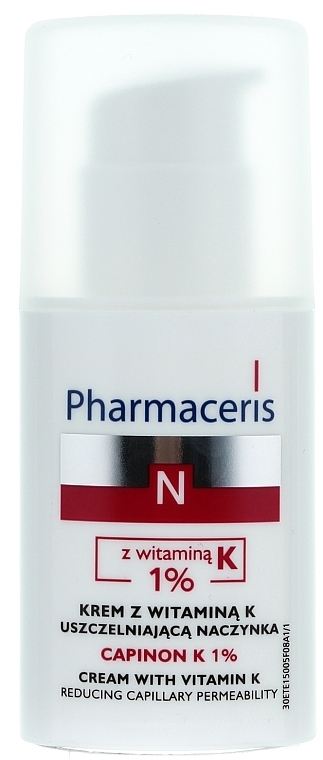 Blood Vessel Strengthening Cream with Vitamin K - Pharmaceris N Capinon K 1% Cream With Vitamin K — photo N2