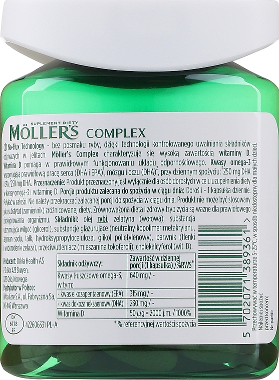 Omega-3 + Vitamin D3 Dietary Supplement - Mollers — photo N2