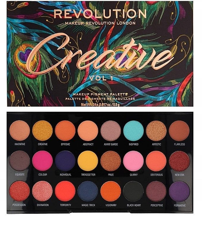 Eyeshadow Palette, 24 Shades - Makeup Revolution Creative Vol 1 Eyeshadow Palette — photo N1