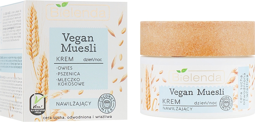 Moisturizing Face Cream "Oat, Wheat, Coconut Milk" - Bielenda Vegan Muesli Face Cream — photo N1